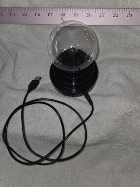 Black USB Plasma Ball Lamp - Decorative USB-Powered Light
